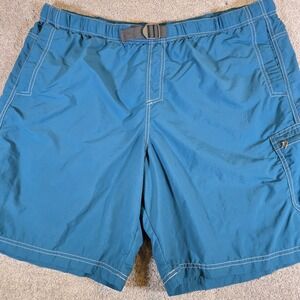Columbia Mens Unlined‎ Trumks 2XL Blue Cargo Swim Trunks Quick Dry Belted